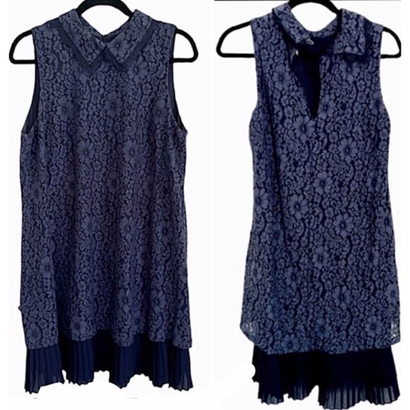 Nanette Lepore Navy & Black Dress EUC 14 - Picture 1 of 6